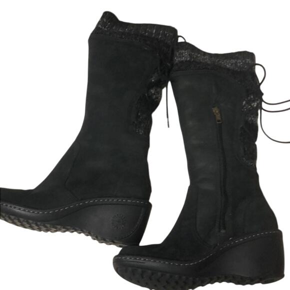 UGG black Skylair knee high wedge sweater boots - Picture 3 of 8